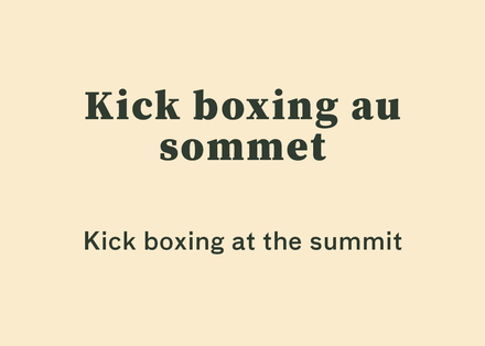 Kick boxing au sommet du Mont-Orford