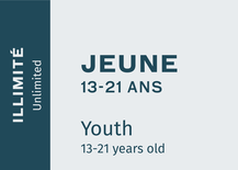 Abonnement Illimitée Jeune (13 à 21 ans) 2025-26