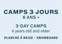 Planche à neige - Camp de 3 jours en AM PLANCHE À NEIGE- 6 ans et +
