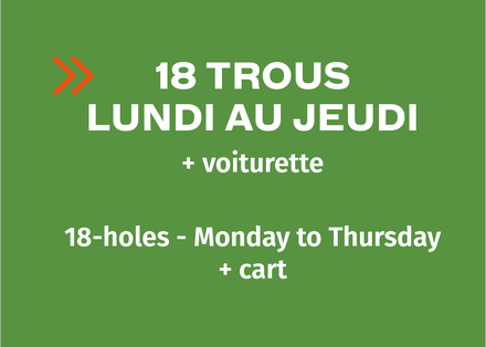Multi-Round Booklet 18-hole - Monday to Thursday + cart