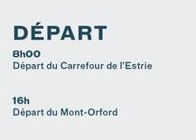 Mont-Orford / Sherbrooke Shuttle Ticket - Departure 1 (8:00 - 4 p.m.)
