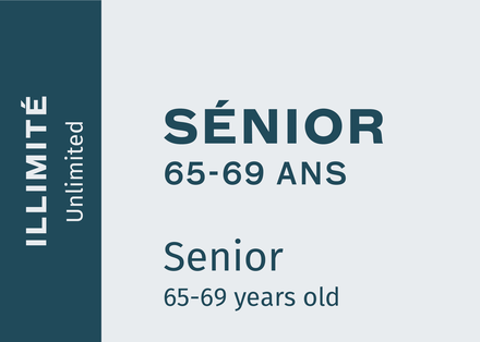 Unlimited season pass Senior (ages 65-69) 2023-24