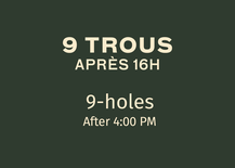 Multi-round booklet 2026 - 9-Hole package after 4 P.M