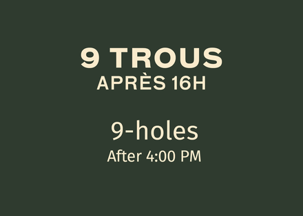 Multi-round booklet 2026 - 9-Hole package after 4 P.M