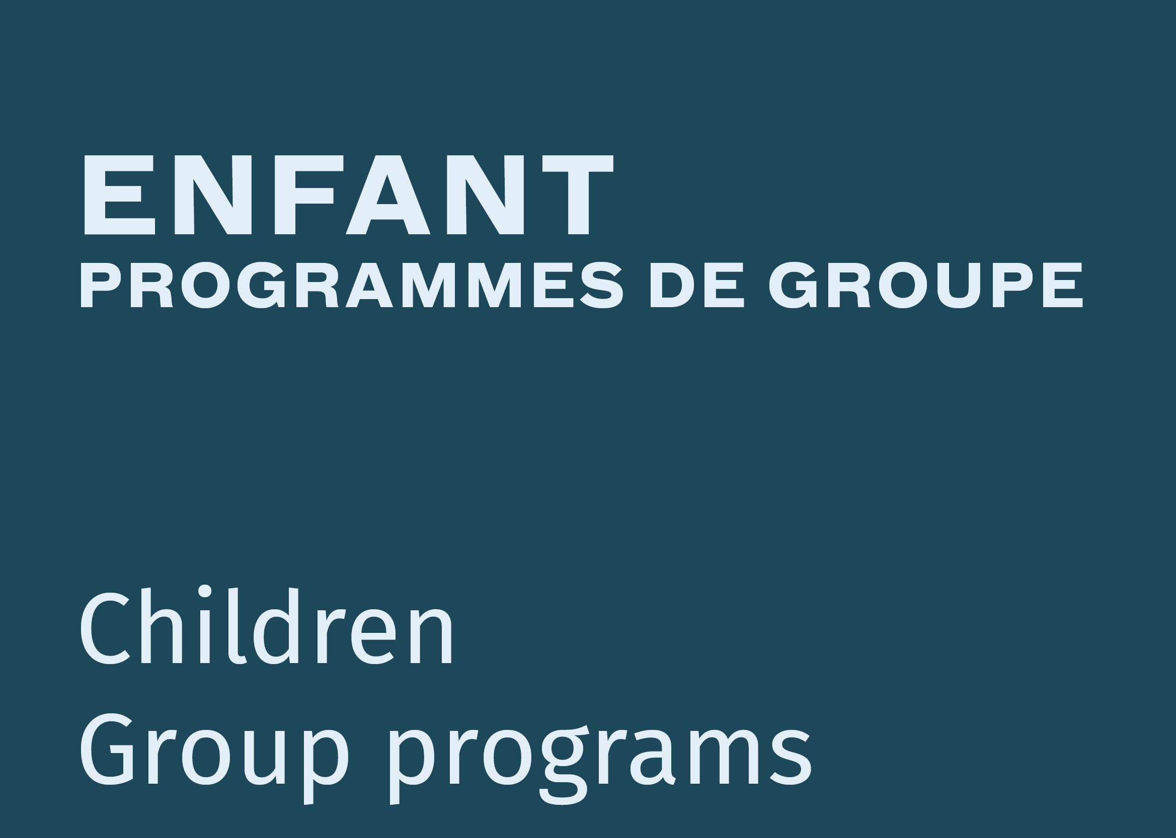 Enfant - Programmes de groupe
