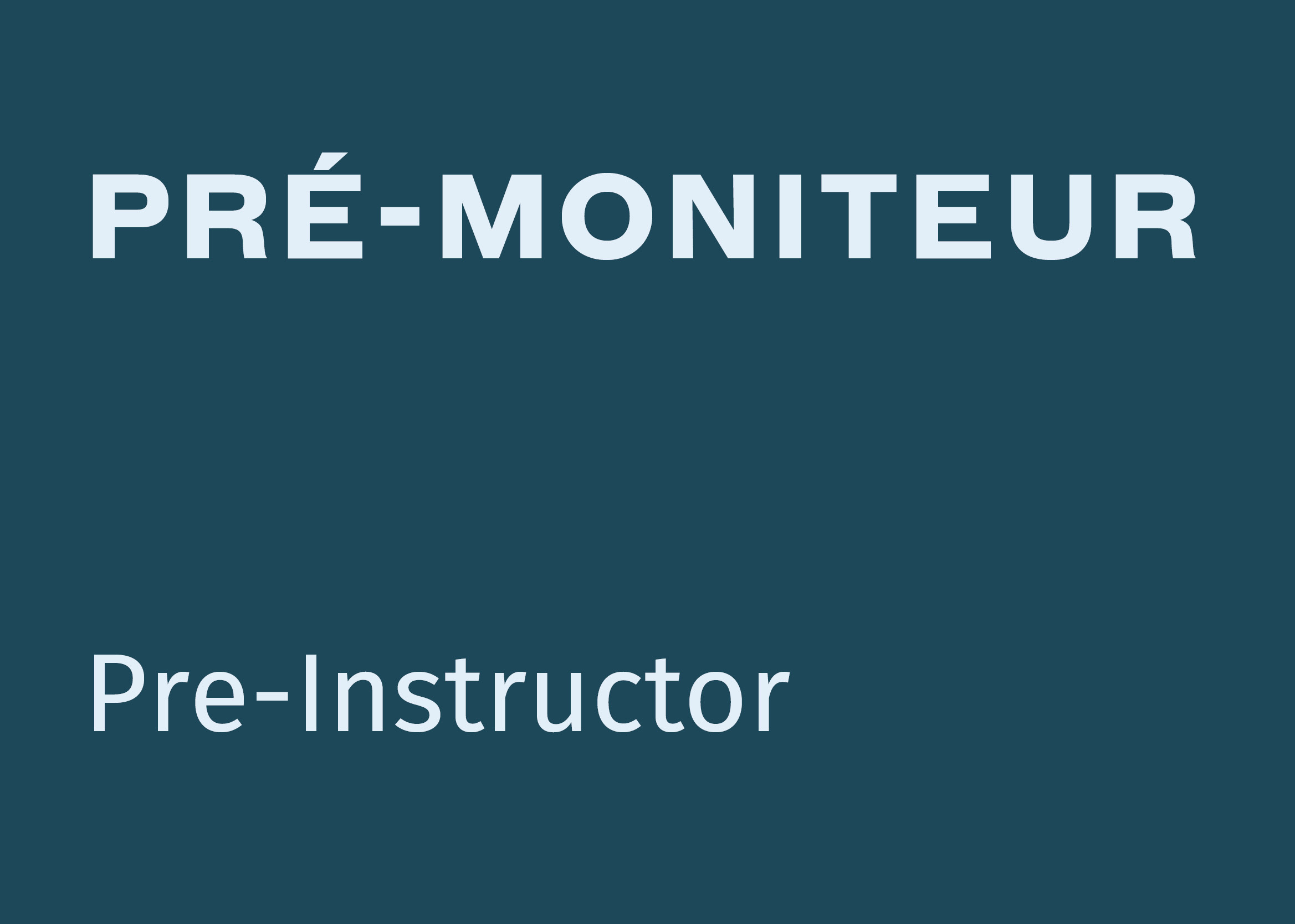 Pre-Instructor